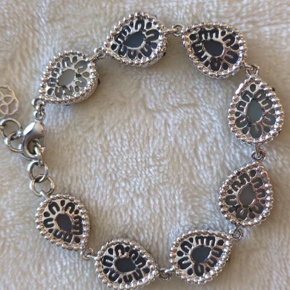 Kendra Scott Platinum Drusy Rhodium Silver Brynn Bracelet RARE - Picture 6 of 12